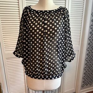 Sheer polka dot blouse